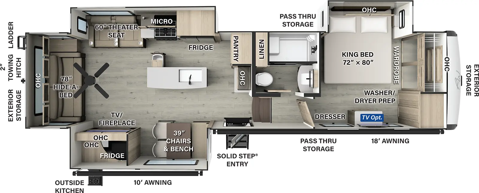 Rockwood Signature Fifth Wheels R372RL Floorplan